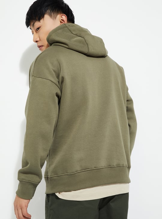 URB_N Men Knit Hooded Oversized Sweatshirt
