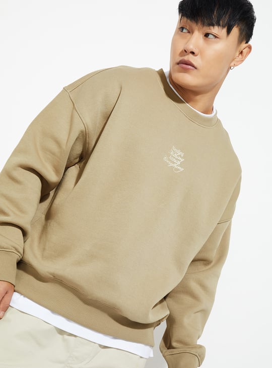 URB_N Men Printed Oversized Sweatshirt