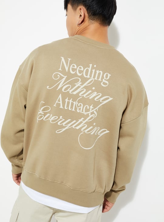 URB_N Men Printed Oversized Sweatshirt