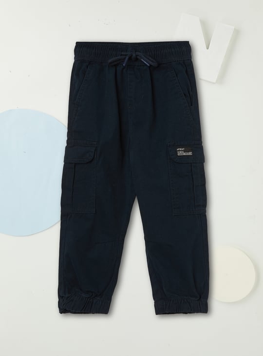 Boys Solid Cargo Joggers