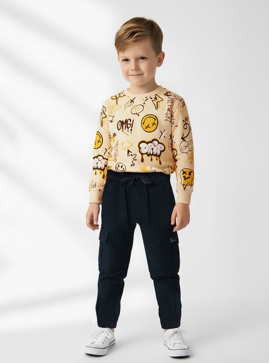 Boys Solid Cargo Joggers