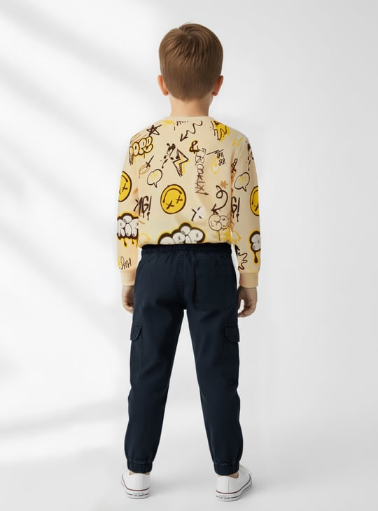 Boys Solid Cargo Joggers