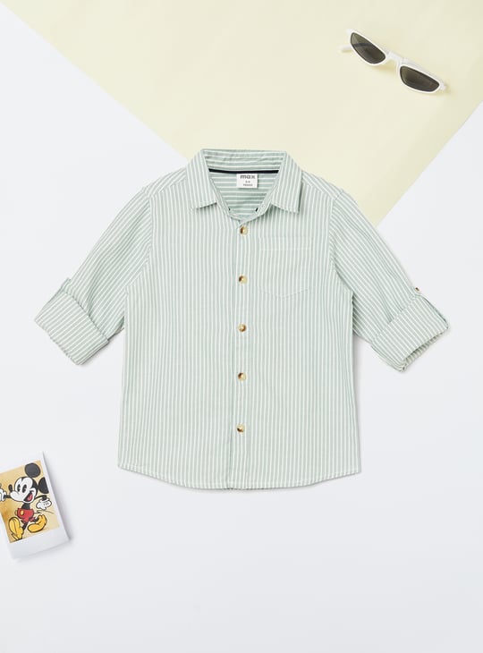 Boys Striped Oversized Fit Shirt