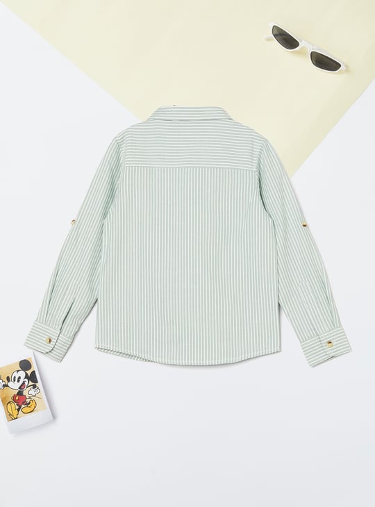 Boys Striped Oversized Fit Shirt
