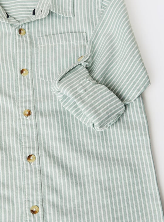 Boys Striped Oversized Fit Shirt
