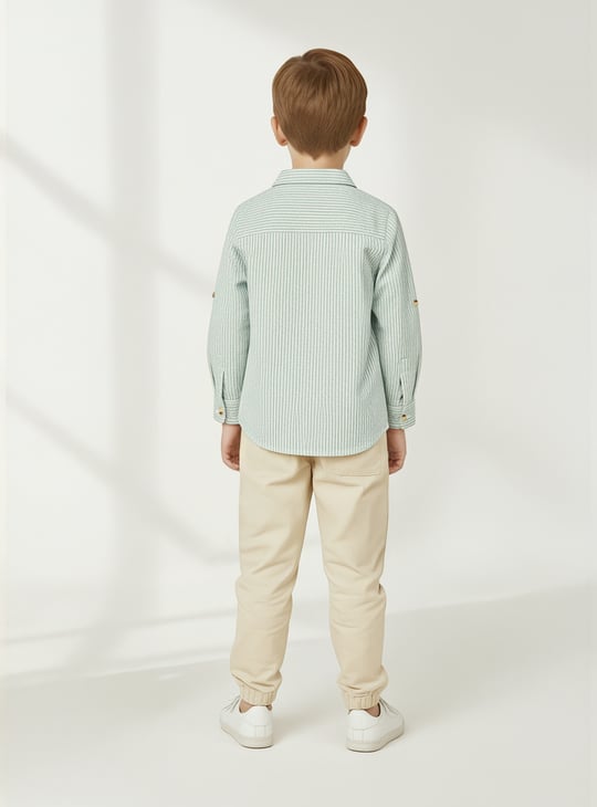 Boys Striped Oversized Fit Shirt