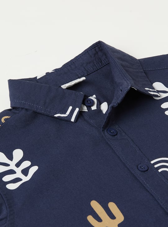 Boys Printed Oversized Shirt