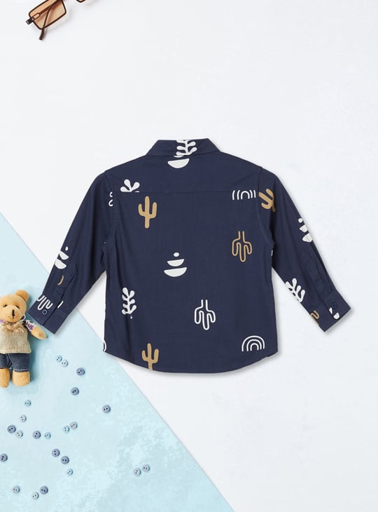 Boys Printed Oversized Shirt