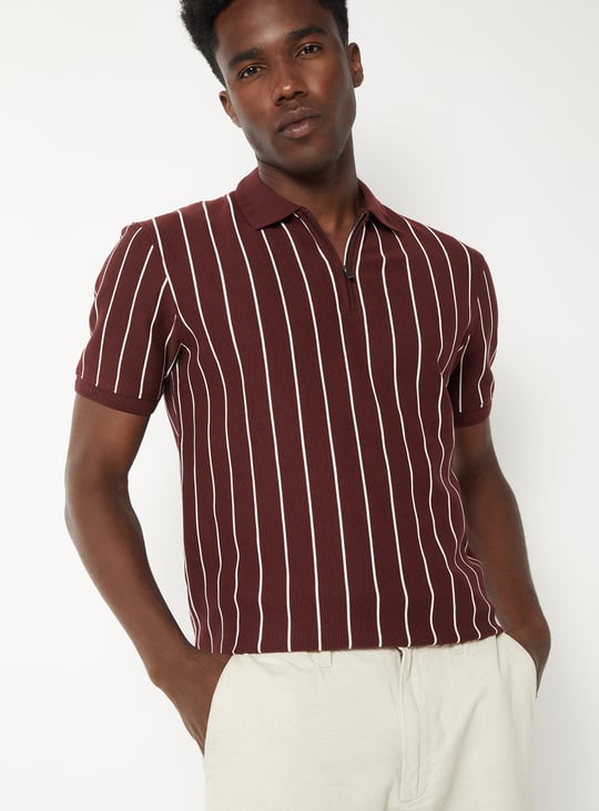 Men Striped Polo T-shirt