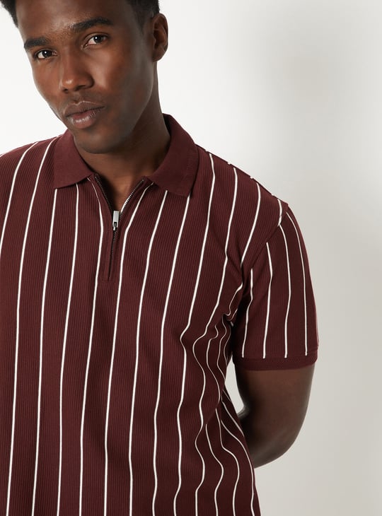 Men Striped Polo T-shirt