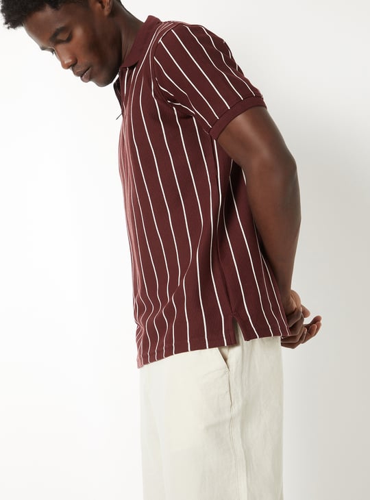 Men Striped Polo T-shirt