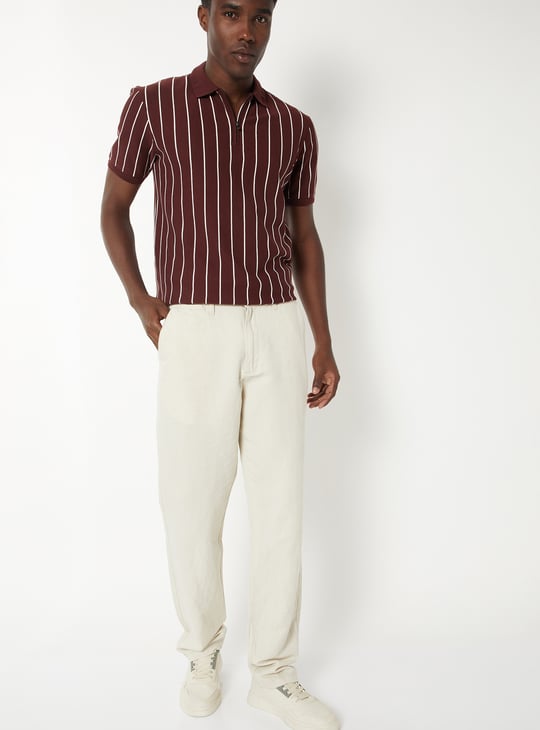 Men Striped Polo T-shirt