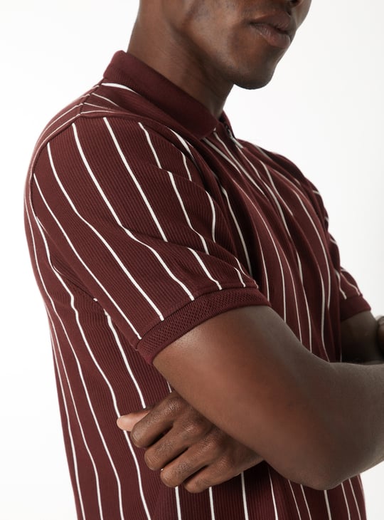 Men Striped Polo T-shirt