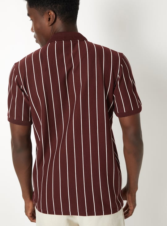 Men Striped Polo T-shirt