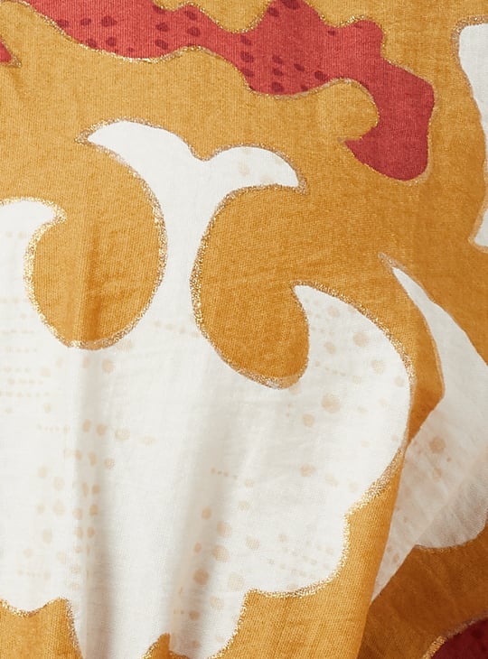 Women Printed A-line Belted Dress