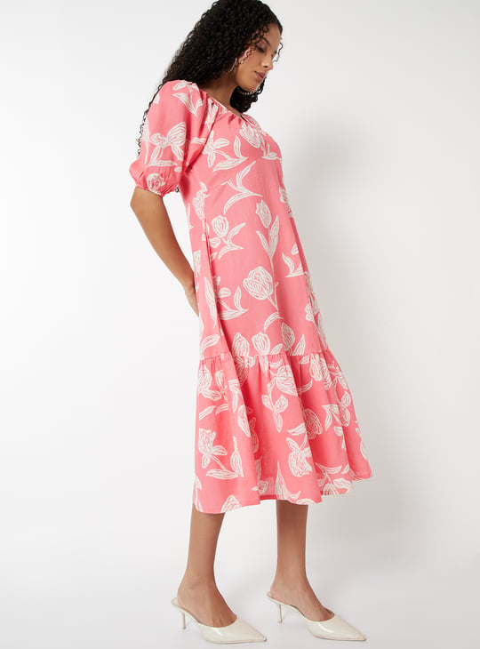 Women Floral Print Midi Dress
