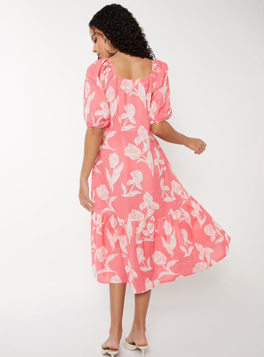 Women Floral Print Midi Dress