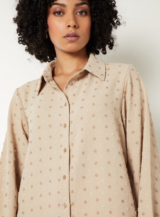 Women Swiss Dot Regular Fit Shirt