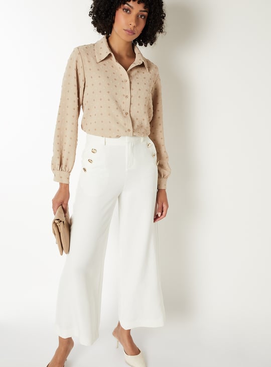 Women Swiss Dot Regular Fit Shirt