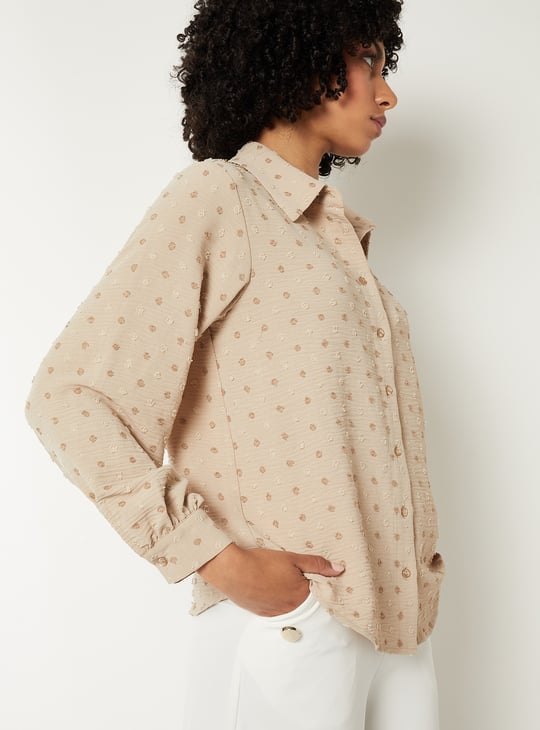 Women Swiss Dot Regular Fit Shirt