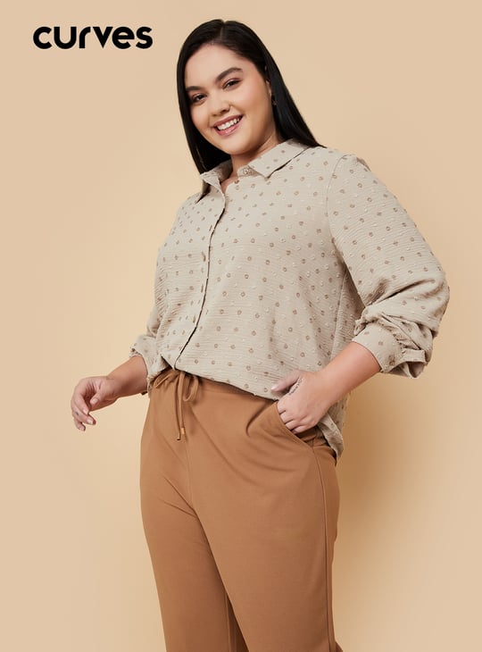 Women Swiss Dot Regular Fit Shirt