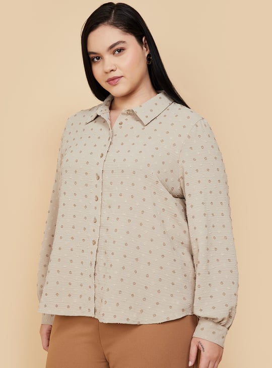 Women Swiss Dot Regular Fit Shirt