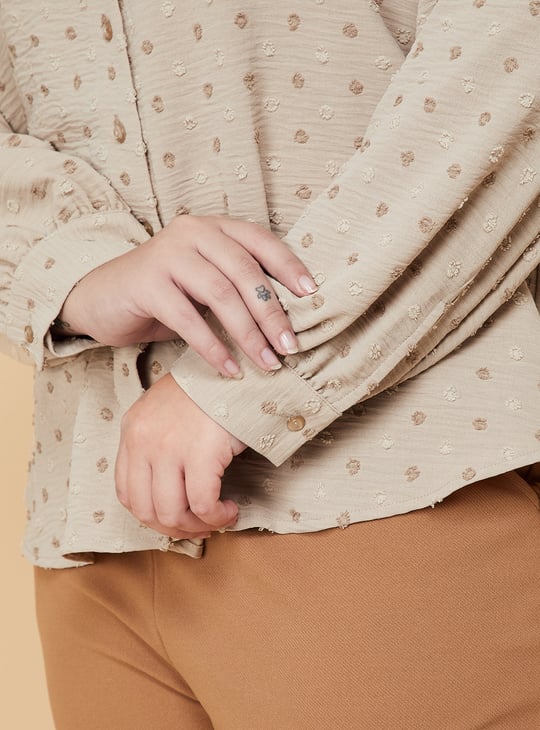 Women Swiss Dot Regular Fit Shirt