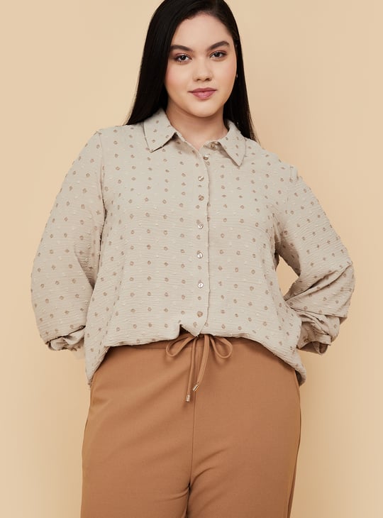 Women Swiss Dot Regular Fit Shirt