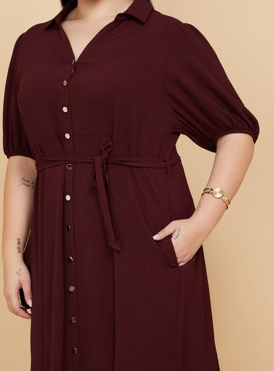 Women Solid Midi Dress