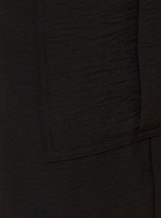 Women Textured Wide Leg Cargos
