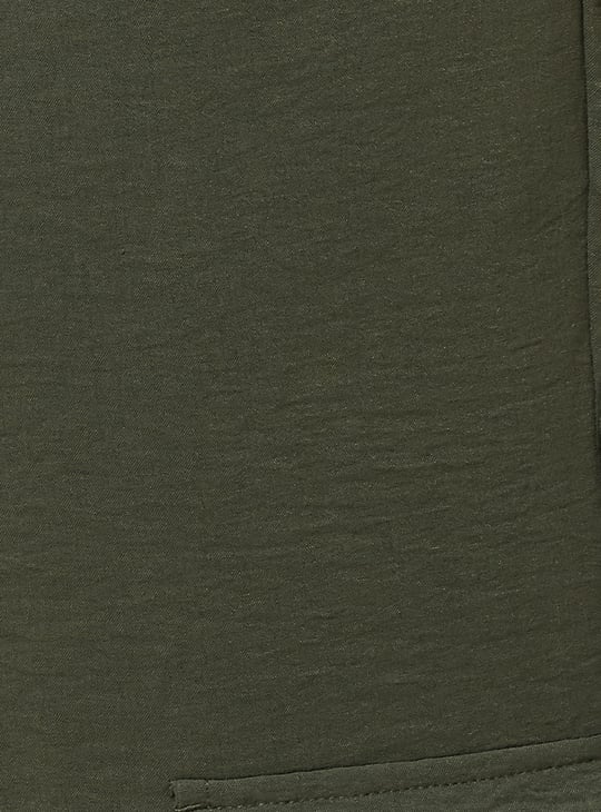 Women Textured Wide Leg Cargos