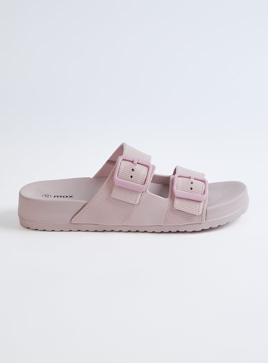 Women Dual Strap Flats with Buckles