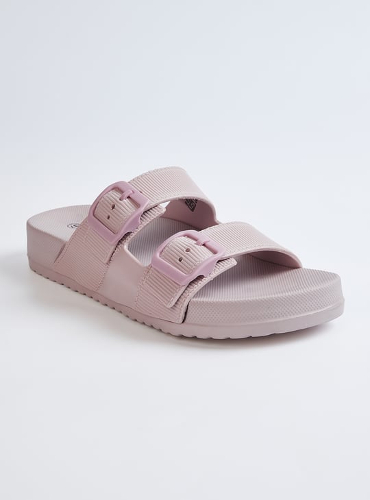 Women Dual Strap Flats with Buckles