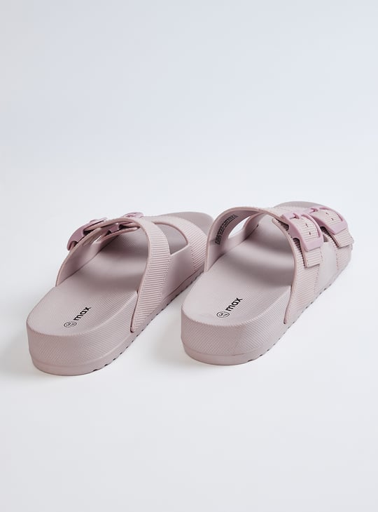 Women Dual Strap Flats with Buckles