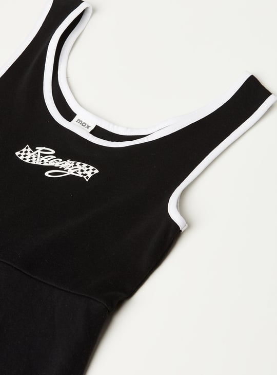 Girls Printed Dress with T-shirt
