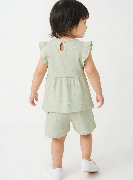 Girls Printed Shorts Set