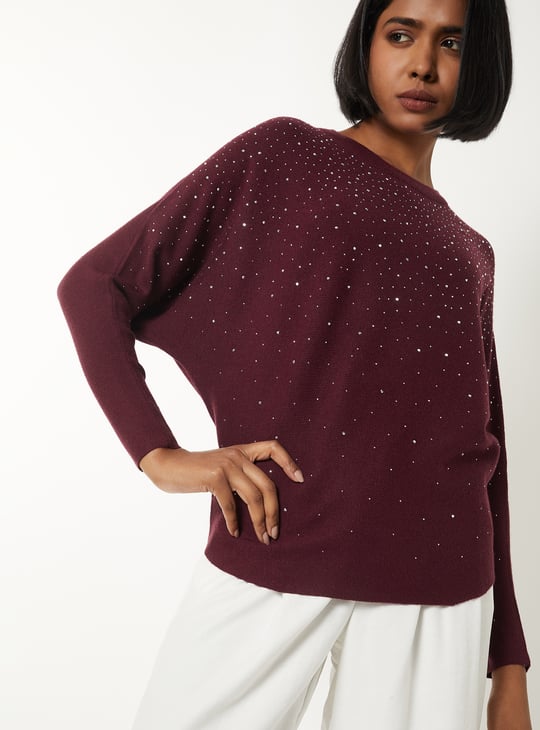 Women Embellished Sweater
