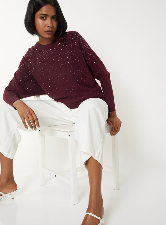 Women Embellished Sweater