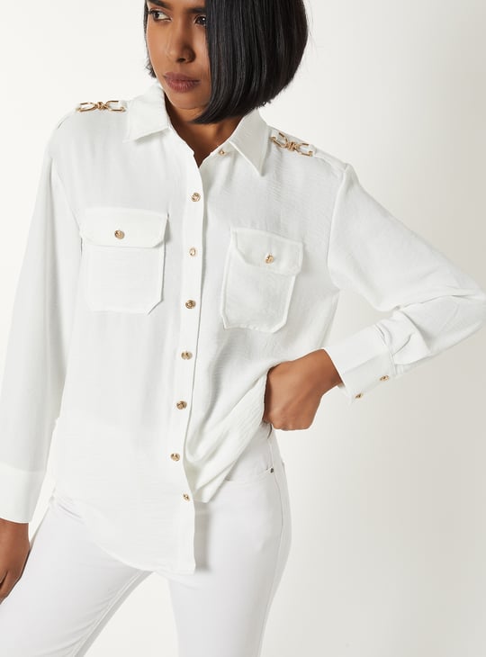 Women Textured Regular Fit Shirt