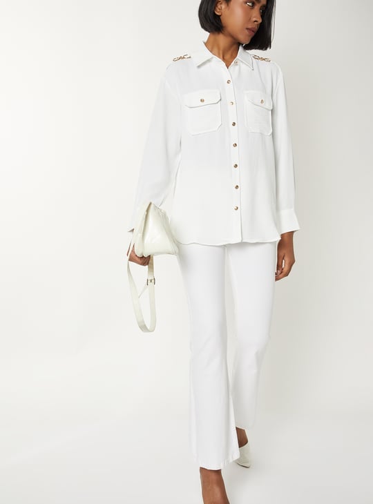 Women Textured Regular Fit Shirt
