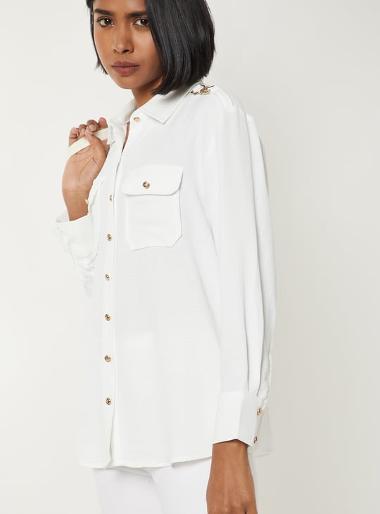 Women Textured Regular Fit Shirt