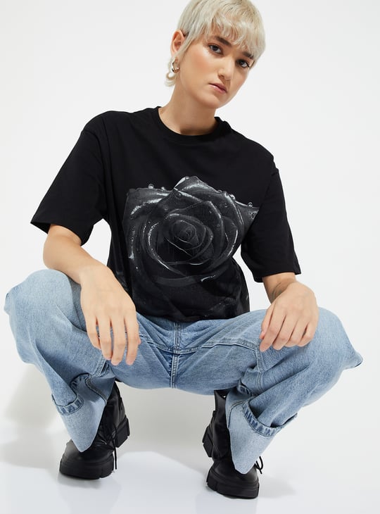 ALAYA F x URB_N Women Printed Boxy Fit T-shirt