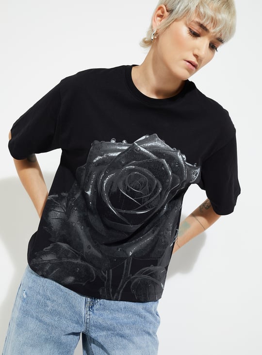 ALAYA F x URB_N Women Printed Boxy Fit T-shirt