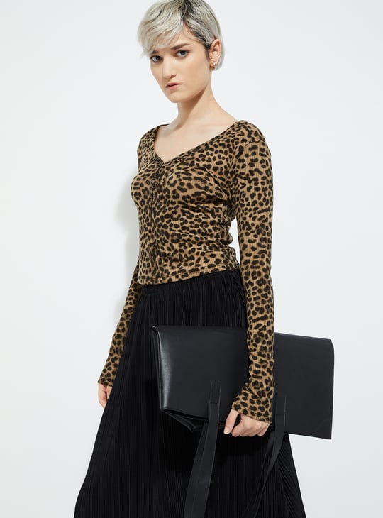 ALAYA F x URB_N Women Leopard Print Top