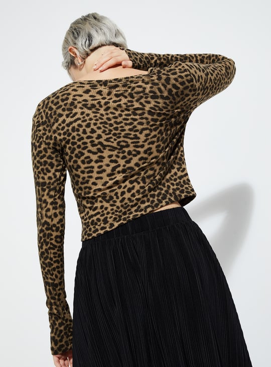 ALAYA F x URB_N Women Leopard Print Top