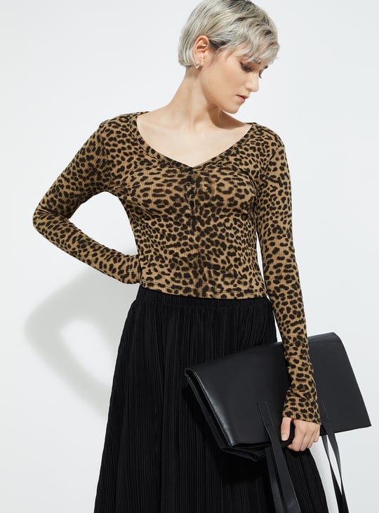 ALAYA F x URB_N Women Leopard Print Top
