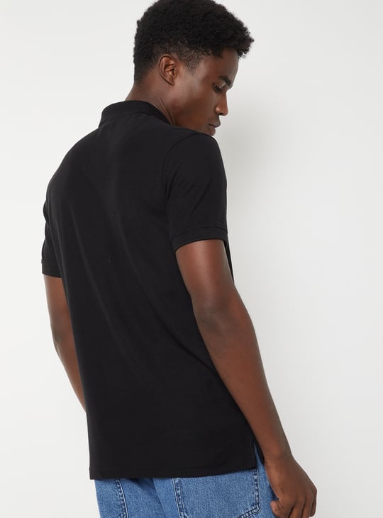 Men Textured Polo T-shirt