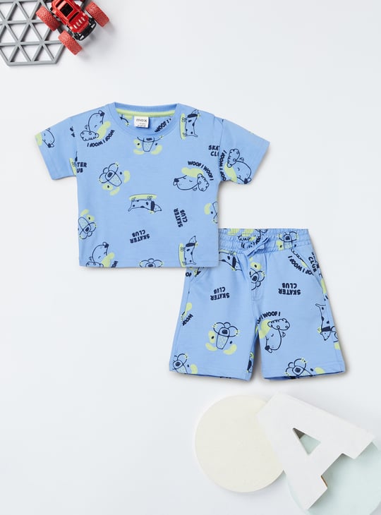 Boys Printed Shorts Set