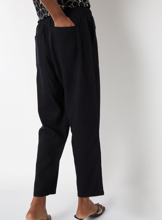 Women Textured Peg Trousers