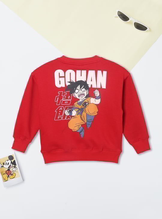 Boys Dragon BallZ Print Oversized Sweatshirt